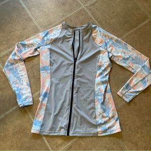 Hurley long sleeve floral surf swim top